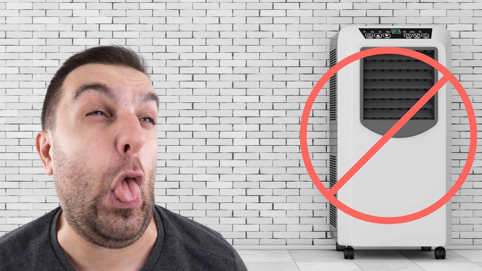 Man verafschuwt een mobiele airco